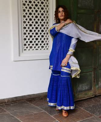 Neel Blue Sharara Set 2