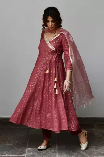 Maati Brown Angrakha Set