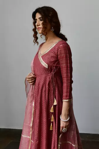Maati Brown Angrakha Set