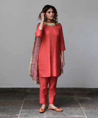 Kiran Red Kurta Set 1
