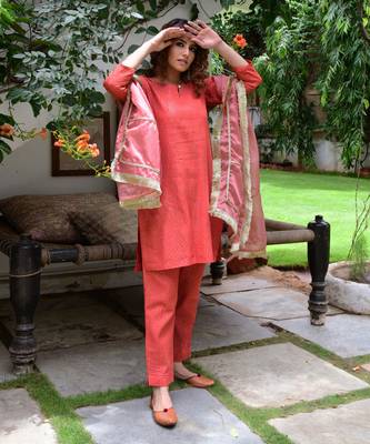 Kiran Red Kurta Set 3