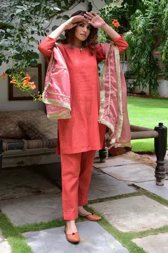 Kiran Red Kurta Set