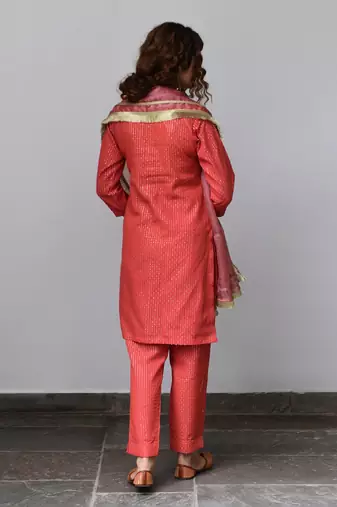 Kiran Red Kurta Set