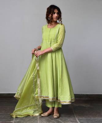 Saavan Green Anarkali Set 2