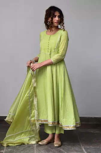 Saavan Green Anarkali Set
