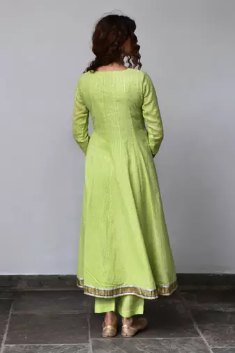 Saavan Green Anarkali Set
