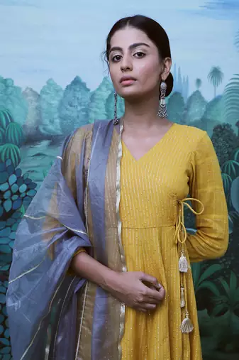 Sitara Mustard Anarkali Set