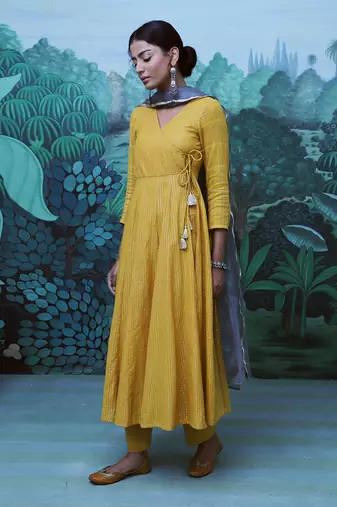 Sitara Mustard Anarkali Set