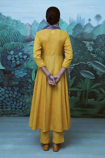 Sitara Mustard Anarkali Set