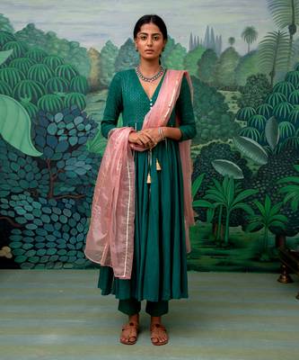 Trisha Green Anarkali Set 1