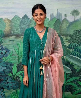 Trisha Green Anarkali Set 4