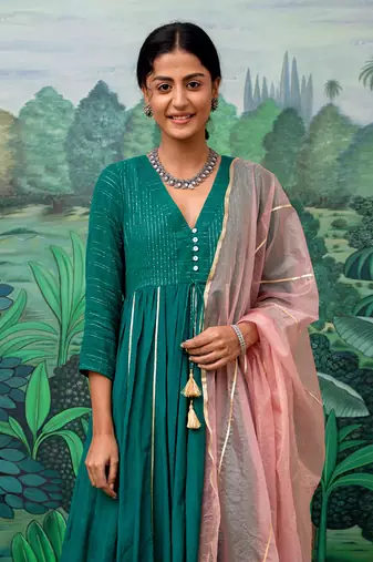 Trisha Green Anarkali Set