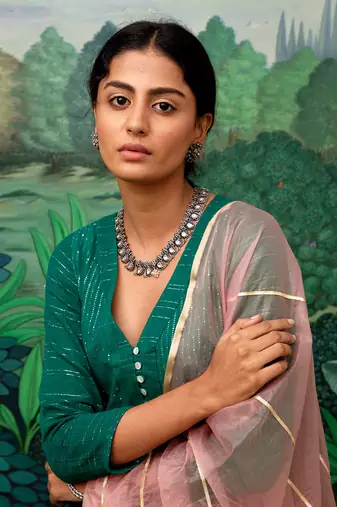 Trisha Green Anarkali Set