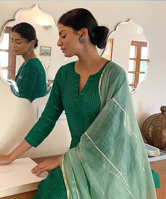 Nargis Green Kurti Set 3