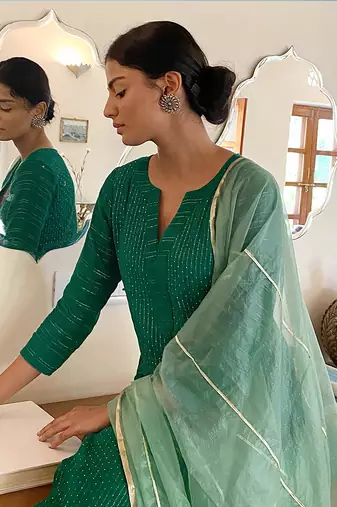 Nargis Green Kurti Set