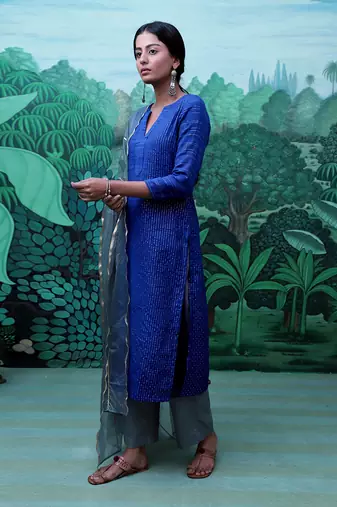 Nirjara Blue Kurti Set