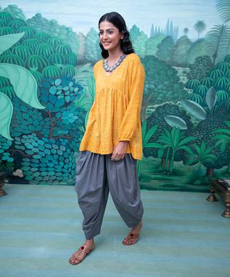 Raina Mustard Top and Pant Set 2