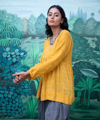 Raina Mustard Top and Pant Set 5