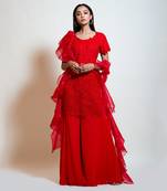 Cherry Red Sharara Set