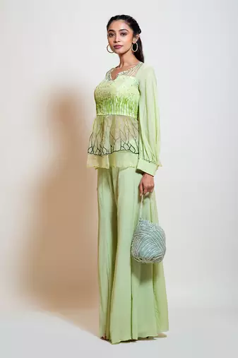 Lime Green Peplum Set