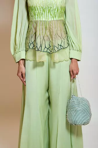 Lime Green Peplum Set