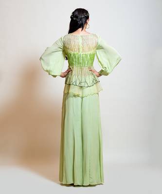 Lime Green Peplum Set 4