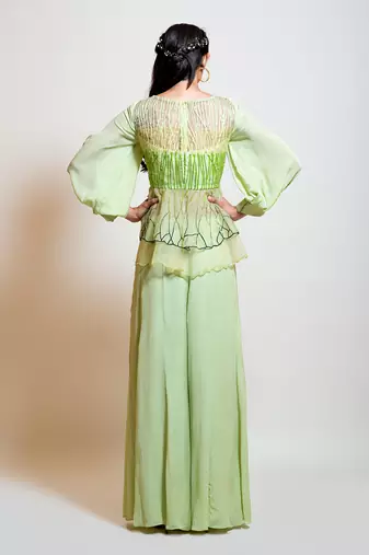 Lime Green Peplum Set
