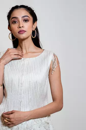 Pearl White Waistcoat Set