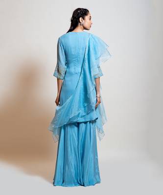 Light Blue Sharara Set. 3