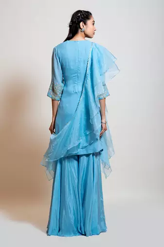 Light Blue Sharara Set.