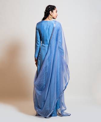 Greyish Blue Anarkali Set. 4
