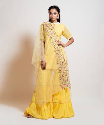 Lemon Yellow Sharara Set 1