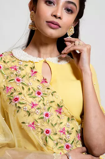 Lemon Yellow Sharara Set