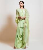 Lime Green Dhoti Pant Set
