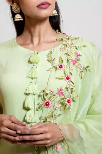 Lime Green Dhoti Pant Set