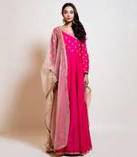 Hot Pink Anarkali With Dupatta