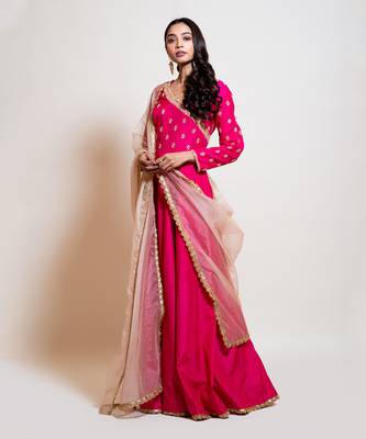 Hot Pink Anarkali With Dupatta 2