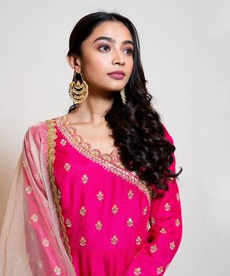 Hot Pink Anarkali With Dupatta 3