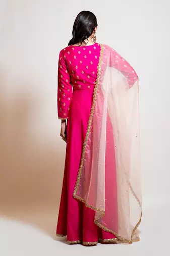 Hot Pink Anarkali With Dupatta