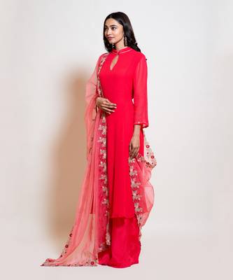 Coral Pallazo Kurta Set 2