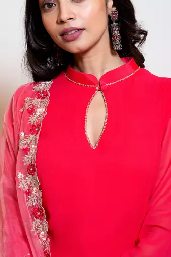 Coral Pallazo Kurta Set