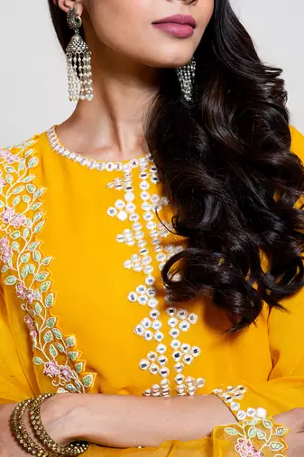 Bright Yellow Kurta Set
