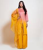 Peach Yellow Ombre Sharara Set