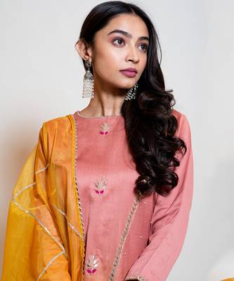 Peach Yellow Ombre Sharara Set 3