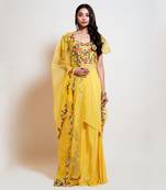 Light Yellow Kurta Flared Pant Set