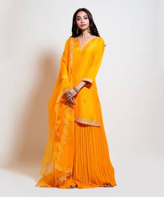 Light Orange Sharara Set 1