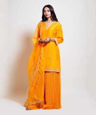 Light Orange Sharara Set 2