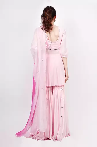 Baby Pink Peplum Top & Sharara