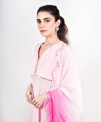 Baby Pink Peplum Top & Sharara 4