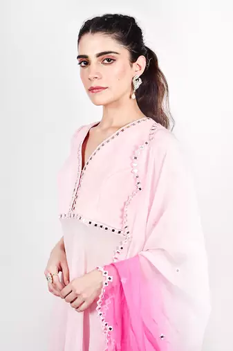 Baby Pink Peplum Top & Sharara